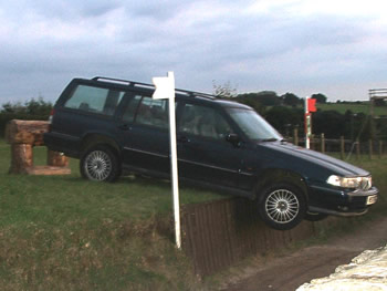 Car attempts jump at Gatcombe Park